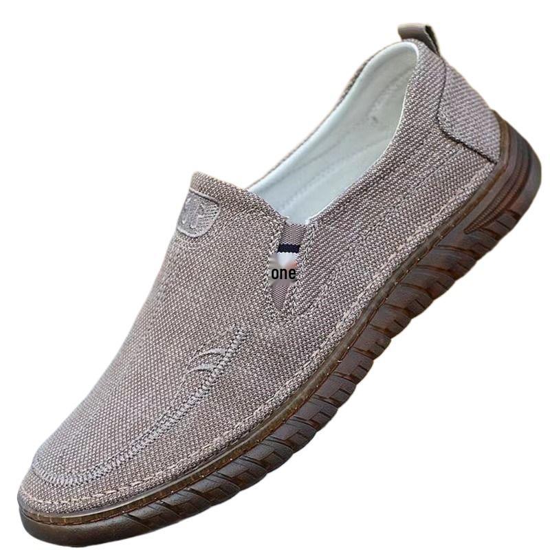 Men's Non-slip Breathable Canvas Shoes - Soft Beef Tendon Sole, Wear-resistant, Deodorant, Perfect for Driving and Work