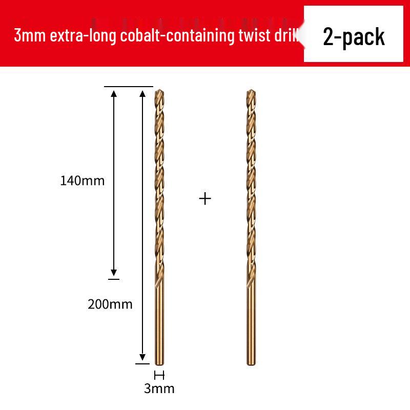Cobalt Extra-Long High-Strength Alloy Twist Drill Bit for Stainless Steel and Woodworking