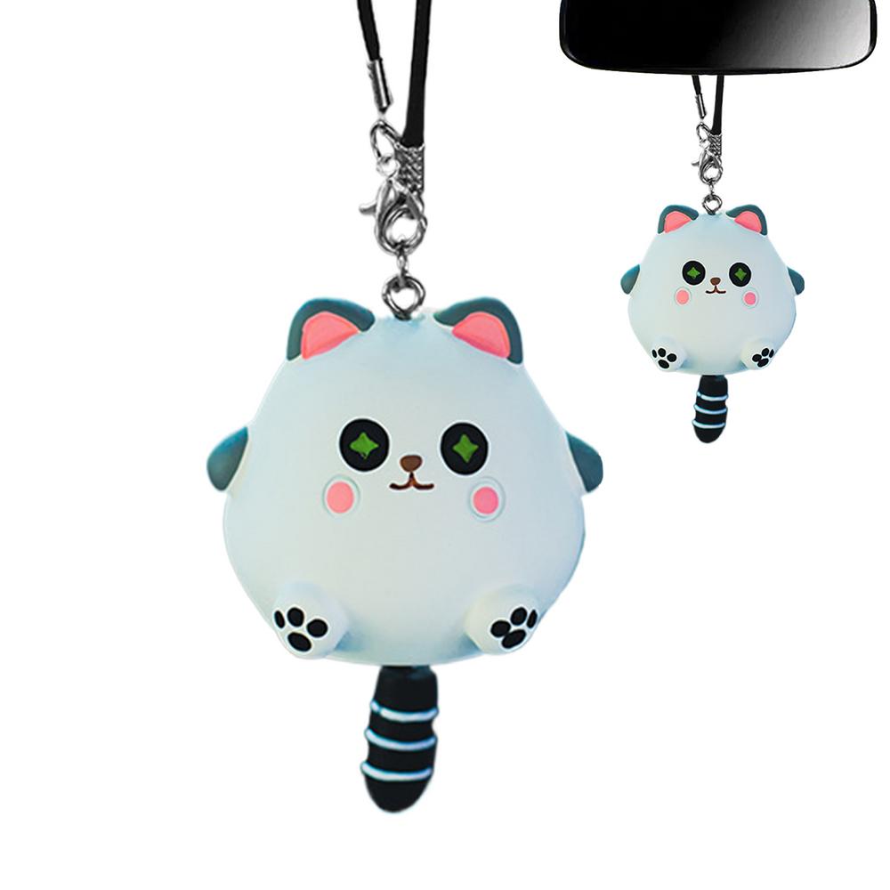 Cat Charm For Car Cute Kitten Car Rearview Pendant Car Rearview Pendant Decoration Car Hangable Resin Kitten Accessories