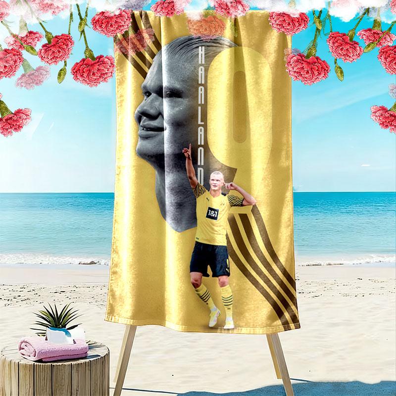 Erling Haaland GOAT Beach Towel, Large Soft Quick Dry Towel for Beach Camping Swimming