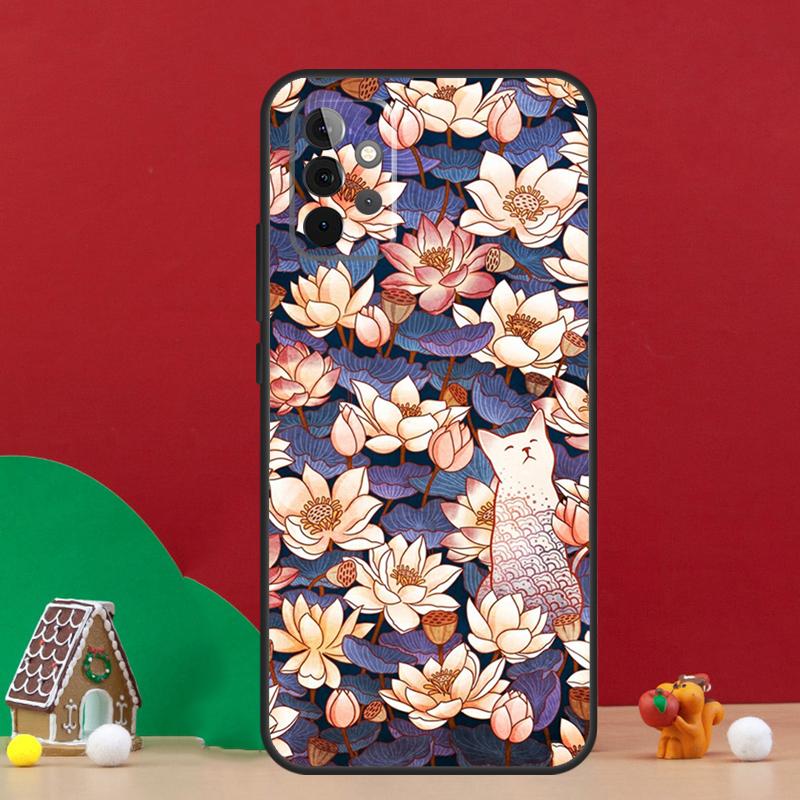 Lotus Flower Case For Samsung Galaxy A56 A33 A13 A36 A23 A52 A32 A12 A54 A34 A14 A16 A53 A15 A35 A55 A17