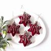 4/6PCS Hexagram Velvet Christmas Ball Set Exquisite Long Finial Hanging Ornaments  New Year