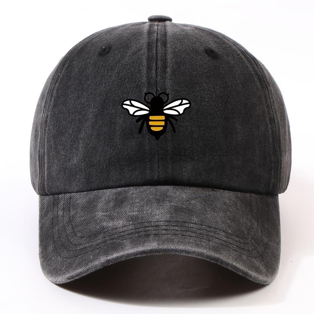Fashionable Bee Patterned Baseball Cap for Both Men and Women, Casual Street Style Retro Duckbill Cap, Outdoor Travel and Hiking