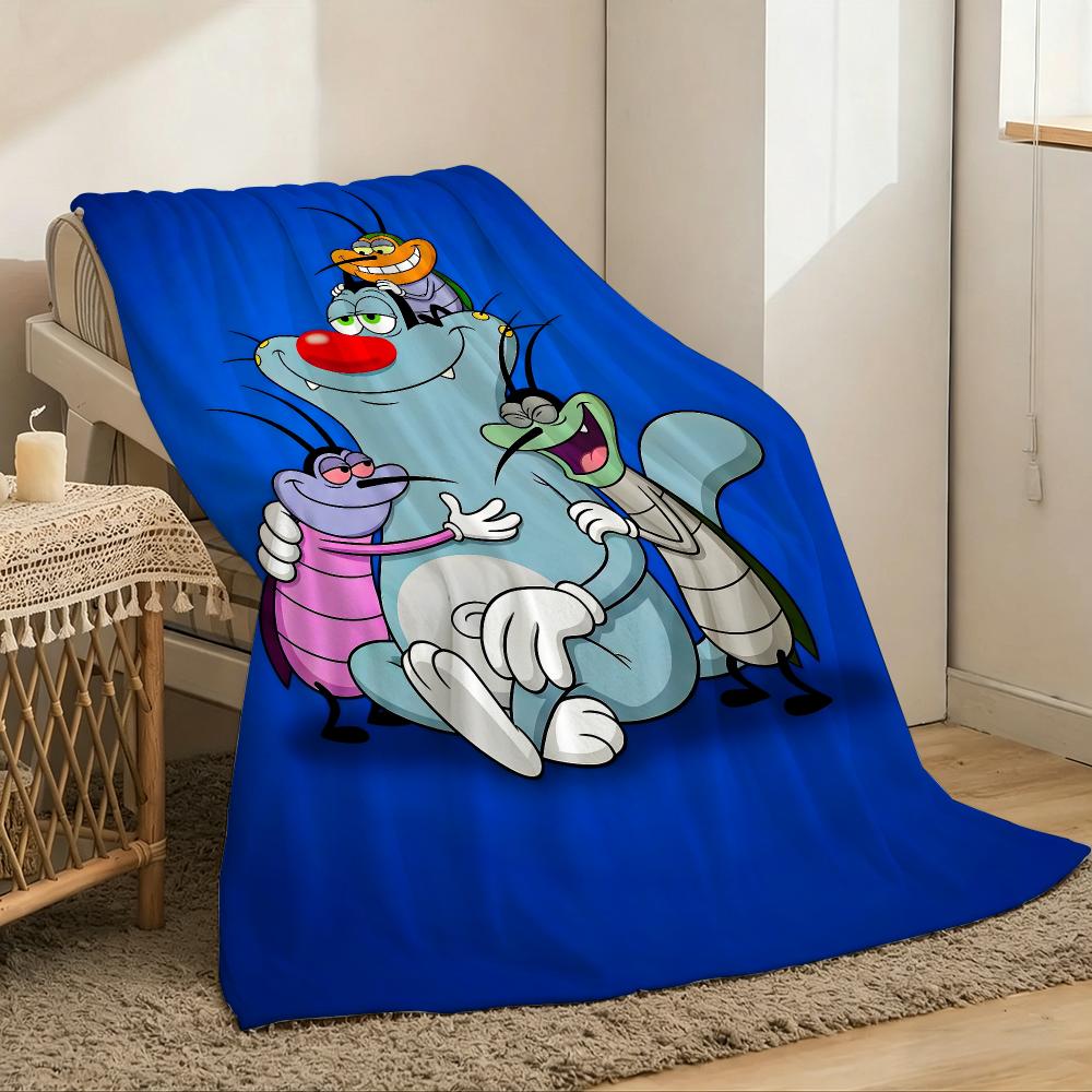 O-oggys and the Cockroaches Throw Lightweight 240g Flannel Blanket Soft Skin-friendly for Summer Cooling