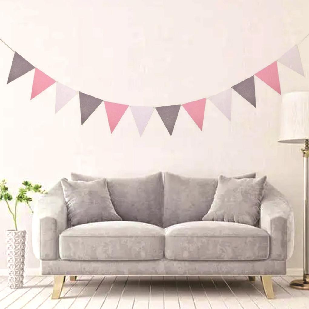 Easy To Install Installation of Garland for Quick Party Decorations Tough and Durable Cloth Banner Party Garland, Black and White