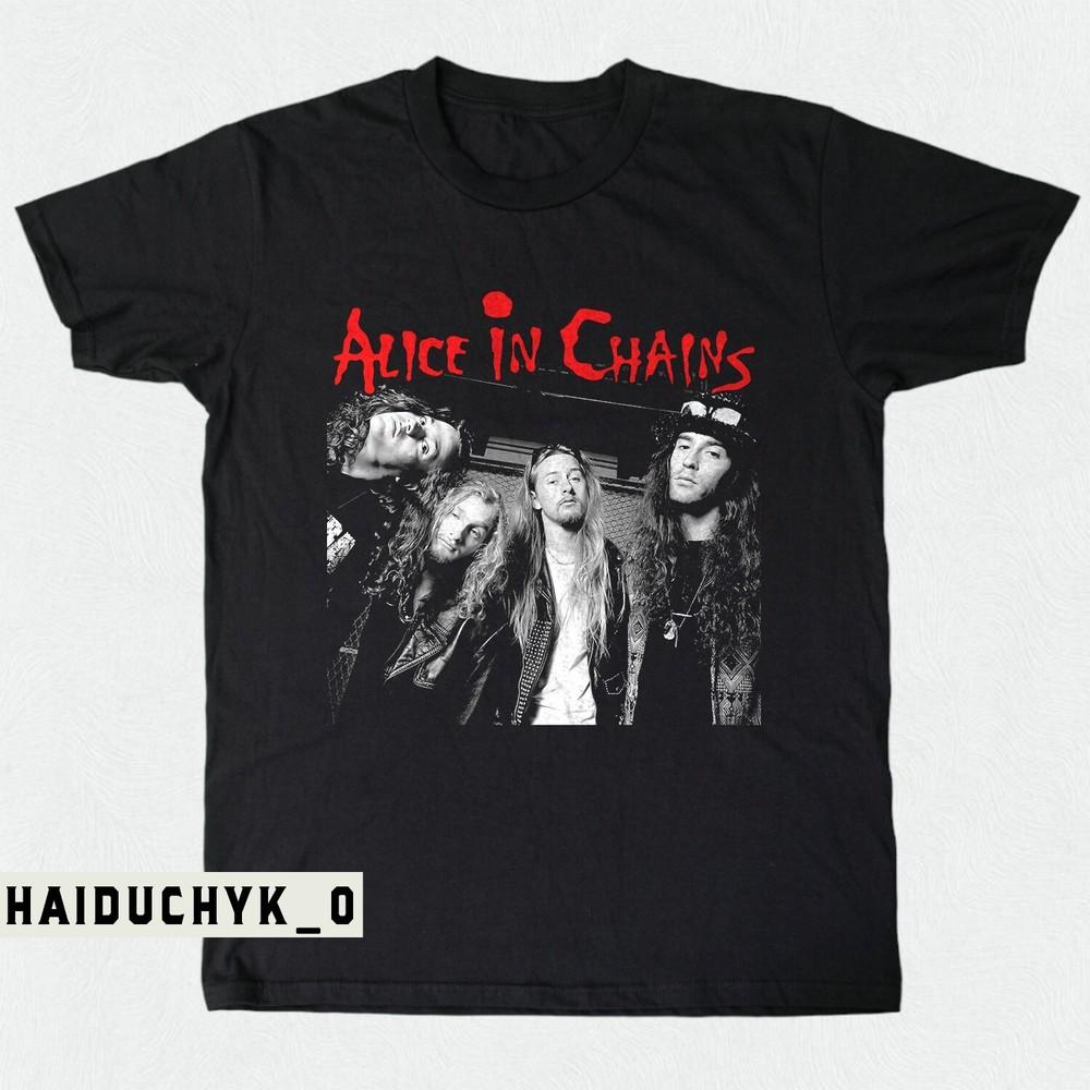 Alice In Chains band Concert Unisex Black T-shirt Size S-5XL Unisex T-Shirt XXL