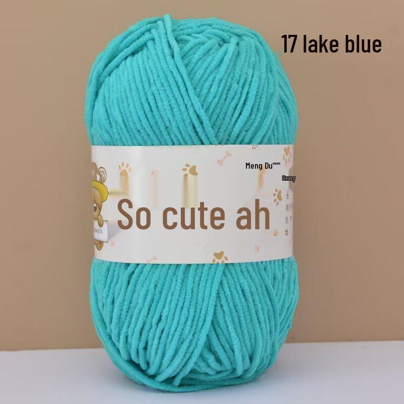 Chenille Crochet Yarn - Medium Thick Hand-Knitted for DIY Crafts & Dolls