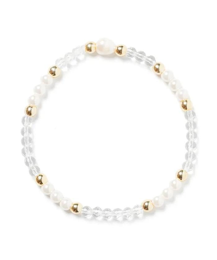 Crystal Pearl Mix Bracelet (PLT-BR-037_WT)