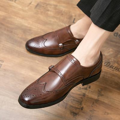Herren Schnallen Lederschuhe Einteilige Formelle Herren Schuhe mit Höhenerhöhung