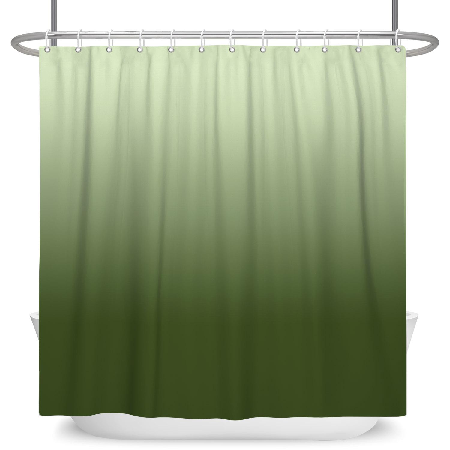 

Modern Simple Shower Curtain Set With 12 Hooks Solid Color Gradient Abstract Elegant Waterproof Polyester Bathroom Curtain Decor W60H190(CM)-1 Pcs