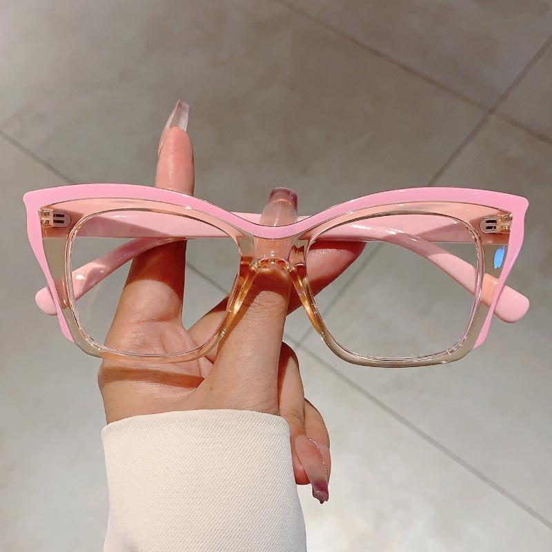 Personalized Color Matching Cat Eye Flat Mirror, The Same Fashionable Light Luxury Exquisite Anti-Blue Glasses