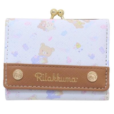 Sanrio Leopard Print Wallet with Rilakkuma Design Three-Leather