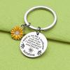 Cute Mobile Phone Lanyard Chain Sunflower Pendant Metal Stainless Steel Keychain Encouragement Message Pendant Charm Men Women
