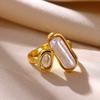 Exquisite Irregular Imitation Pearl Rings for Women Vintage Stainless Steel Zircon Open Rings Wedding Party Jewelry Gifts
