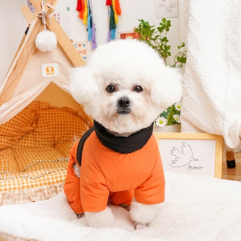 Dog Waterproof Jacket Solid Winter Puppy Clothes Cotton Four Legs Pet Warm Coat Cat Clothing Chihuahua Bichon Dachshund Jumpsuit
