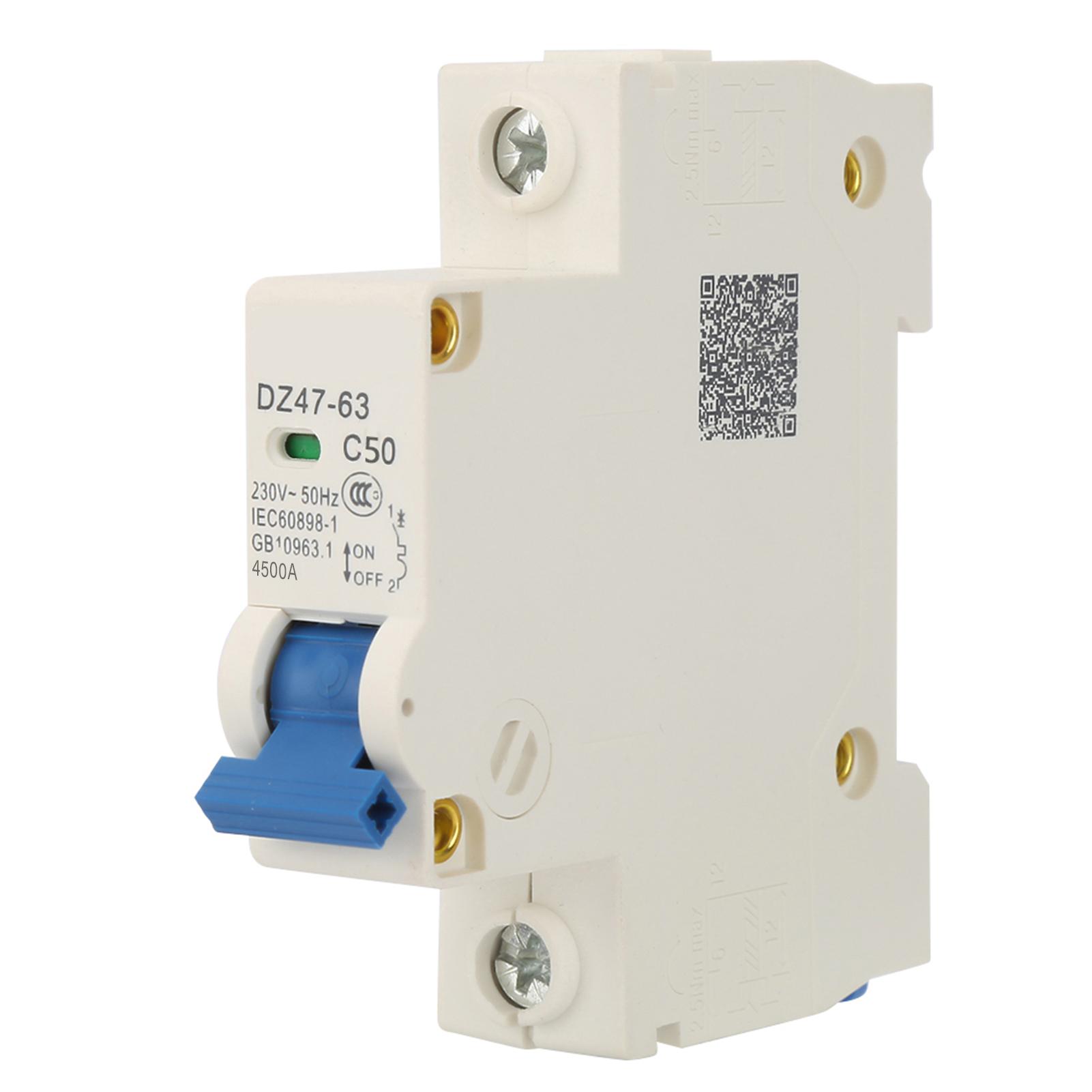 

230VAC DZ4763 1Pole Miniature Circuit Breaker Cutout Switch (50A)