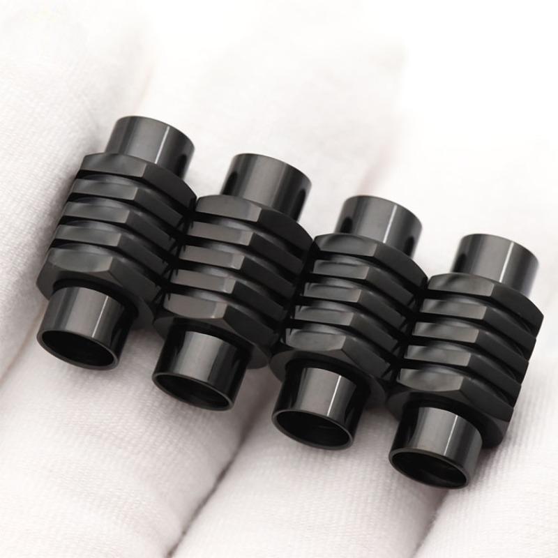 5Pcs/Lot Stainless Steel Buckle Leather Rope Bracelet Connection Hexagonal Titanium Steel Magnetic Clasp Diy Jewelry Making