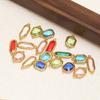 5pcs Stainless Steel Rectangle Oval Square Glasses Charms Small Connectors DIY Jewelry Findings Necklace Pendant Earrings Making