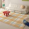 Cream Style Bedroom Decor Dopamine Carpet Thickend Plush Rug Plaid Pattern Carpets for Living Room Fluffy Soft Bedside Floor Mat