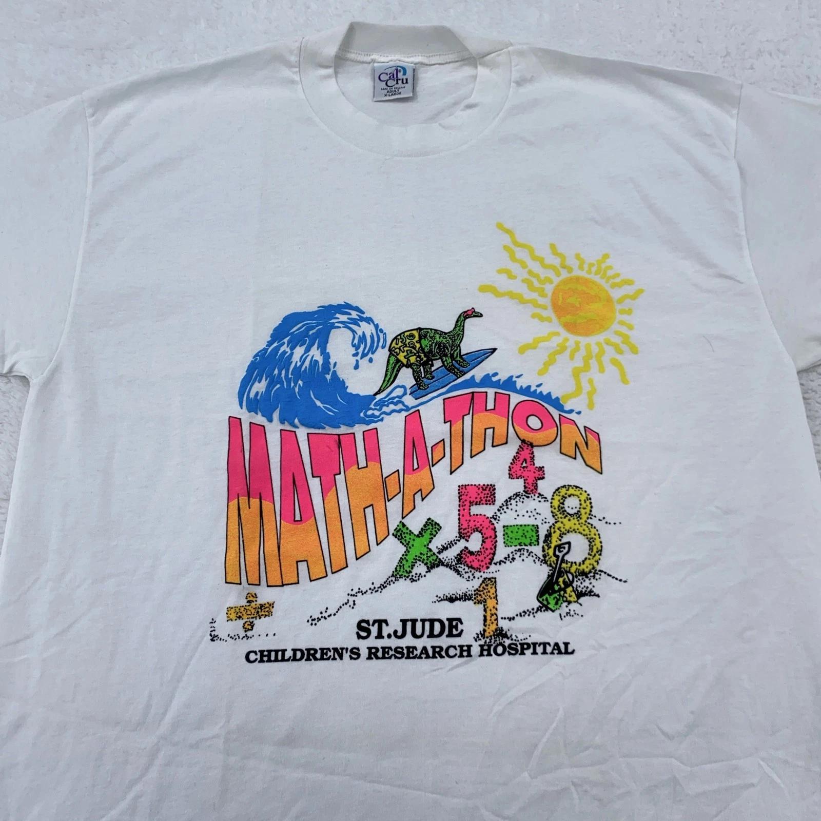 

Vintage Math-A-Thon Shirt Mens L/XL St Jude Children’s Hospital Graphic Tee 90s L