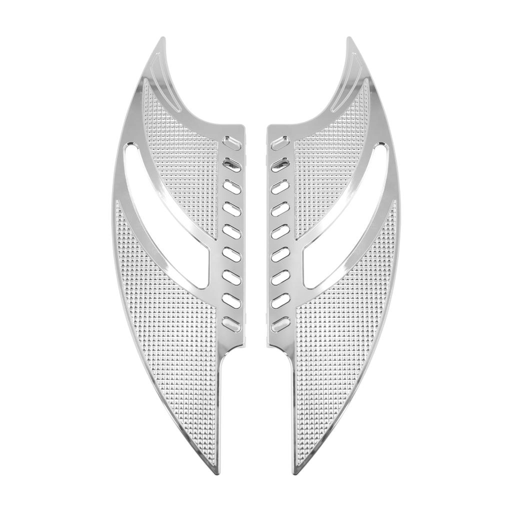 HDBUBALUS Motorcycle CNC Front Foot Pegs Pedals for Harley Touring Road King Softail, Chrome