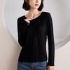 Women's Modal Long-Sleeve Round Neck Shirt, 2024 Autumn/Winter, High-End Fashionable Innerwear