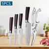 MultiPurpose Professional Kitchen Knives Japanese Santoku Knife BBQ Scissor Meat Cleaver Damascus Fruit  Knife for Household