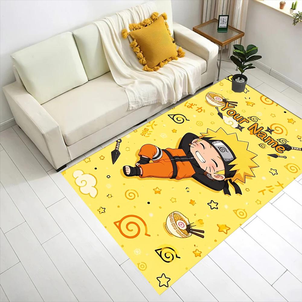 Naruto Character Customizable Name Floor Mat Design for Decorate room Dining Room Living Rooms Outdoor Antislip Carpet Anime Office Decor