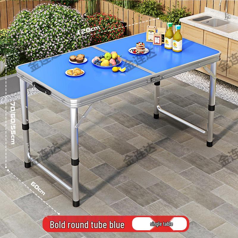 Portable Aluminum Folding Table for Outdoor Dining and Market Stalls - Adjustable and Compact
