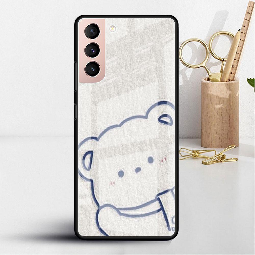 Flower Cute Glass Case For Samsung Galaxy S22 S20 FE S21 Plus Phone Cover S10 5G S9 Note 20 Ultra 10 Lite Shell