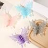 Butterflies Shape Hair Clip Transparent Anti-slip Cross Teeth Plastic Hair Claw Back Head Large Shark Hair Clip Hair Accessories