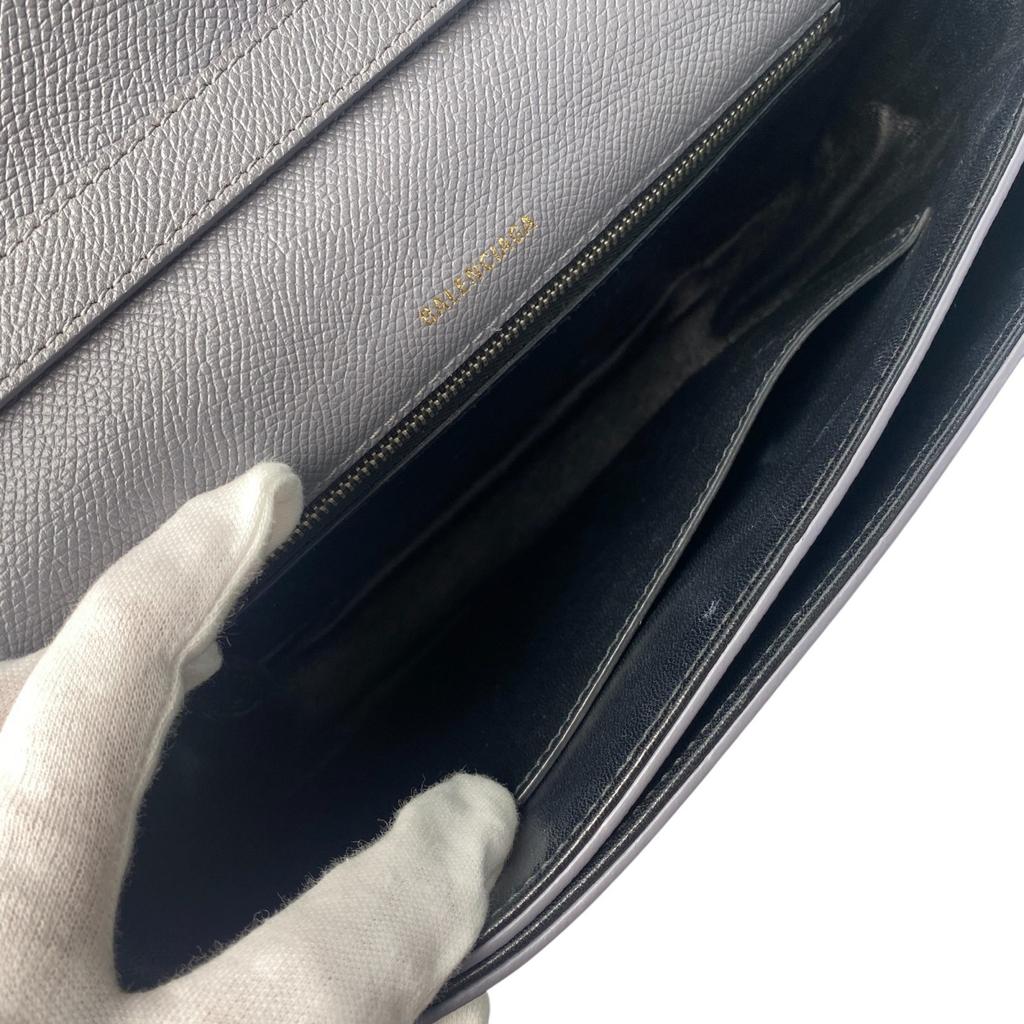 Used BALENCIAGAShoulder Bag Gray Leather Women