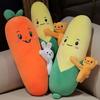 Cartoon Smile Carrot Corn Plush Toy Cute Simulation Vegetable Carrot Pillow Dolls Stuffed Soft Toys for Children Gift 50-120cm