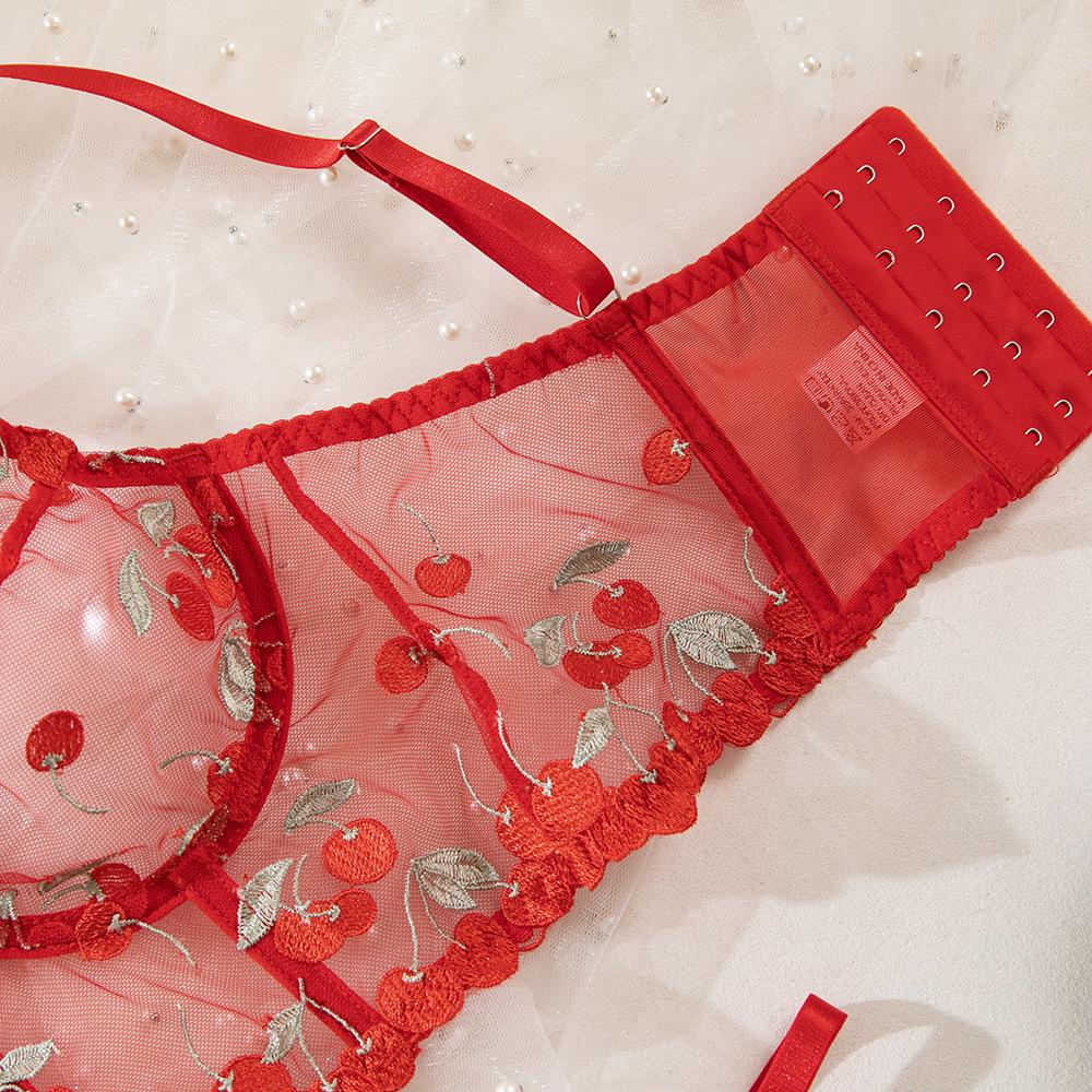 Sexy Embroidered Sheer Lingerie Set: Comfortable, Hot-Selling Two-Piece