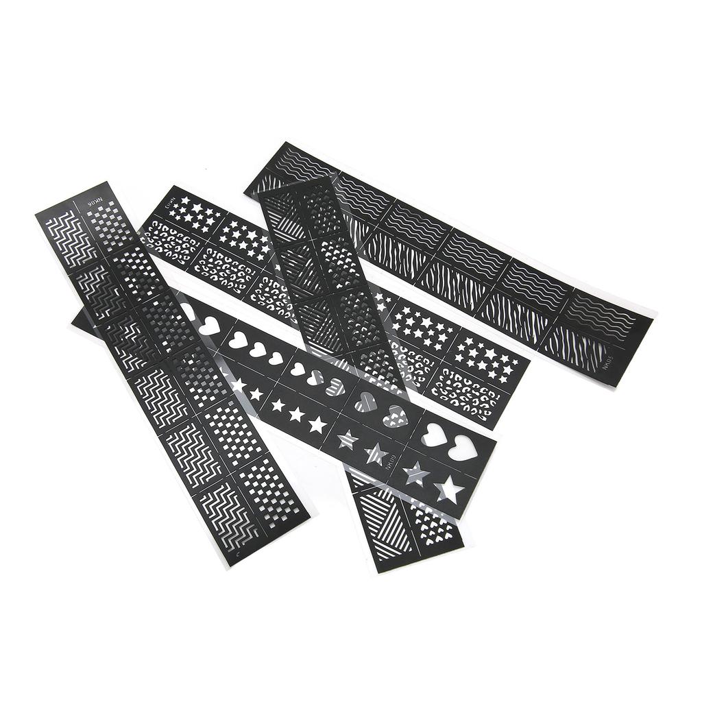5 Sheets Nail Art Printing Template Different Patterns Hollow Out Nail Decals Stamping Stencil Plates