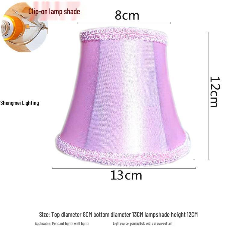 European Crystal Chandelier Fabric Lampshade, Clip-On, E27 Large Base, E14 Candle Bulb, Wall Light Shell Shade