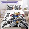 3pcs Custom Name Cartoon Mobile Suit Gundam Bedding Set Duvet Cover Closure Includes 1 Duvet Cover & 2 Pillowcases for All Seasons Bedroom Decor