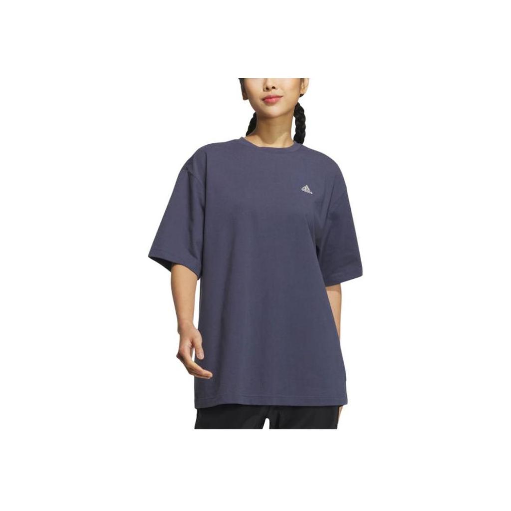Adidas Alphabet Print Sports Casual Short Sleeve T-Shirt Women Tops Teal IS7407