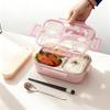 Large Capacity Cartoon Handheld Lunch Box For Kids Students Portable Sealed 304 Stainless Steel Divided Food Container Heatable