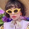 Fashion Cat Eye Bright Powder Candy Colors Sunglasses Women Retro Brand Designer Flower Eyewear Men Trending Sun Glasses Uv400