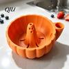 Quick Drainage Vegetable Colander Self Spinning Berry Washing Bowl, Halloween Ghost/Pumpkin Swirl 3D Spiral Snack Container Printed Fruit Rinser