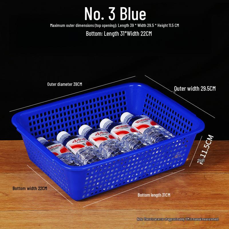 Large White Plastic Rectangular Kitchen Basket for Draining, Washing, and Storage