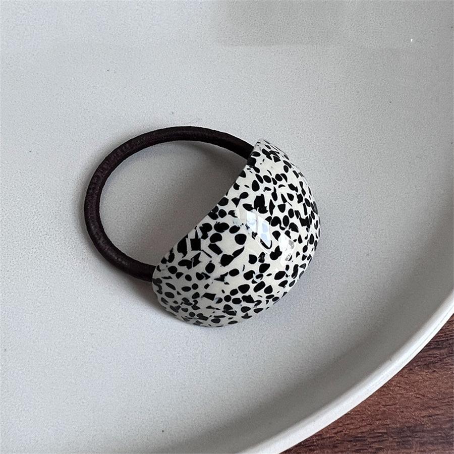 New Oval Acetate Geometric Semicircle Buckle Hair Rope Temperament Practical Elastic Rubber Band Ponytail Head Rope Female