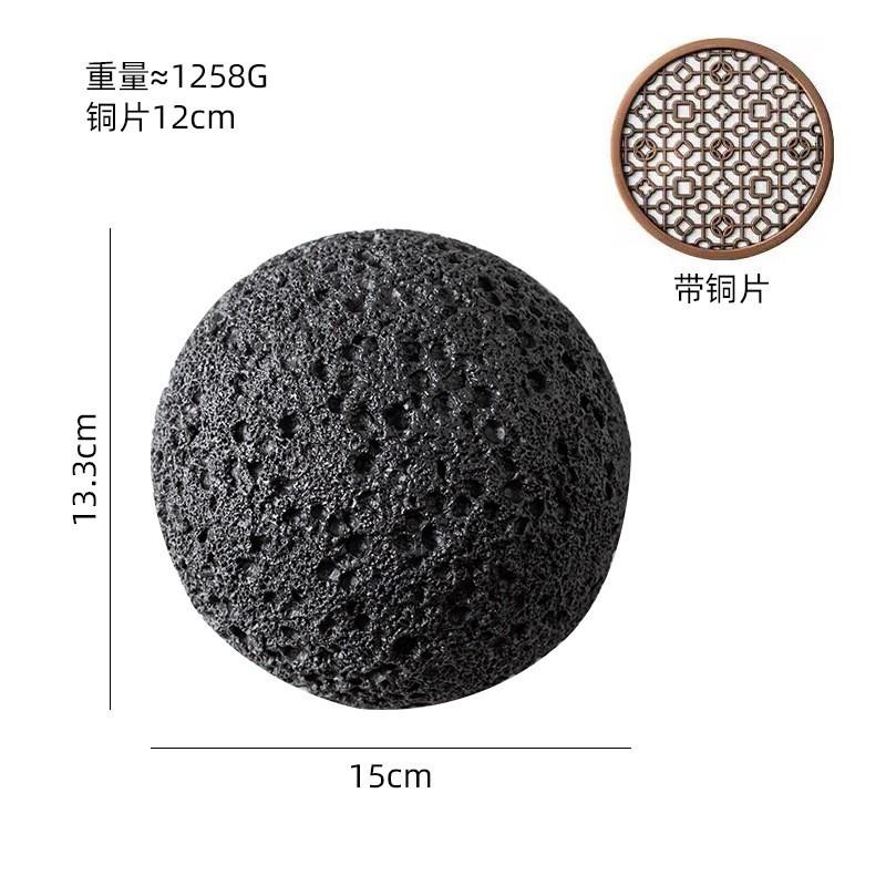Meteorite Soup Bowl Creative Molecular Food Bowl Imitation Volcanic Stone Ball Plate Round Smoked Bowl Black Tableware