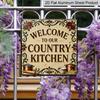 2D Flat, 1pc, Metal Tin Sign, Outdoor Wall Art, Welcome To Our Country Kitchen Sign, Dining Room Wall Art, Farmhouse Decoration, Rustic Home Display