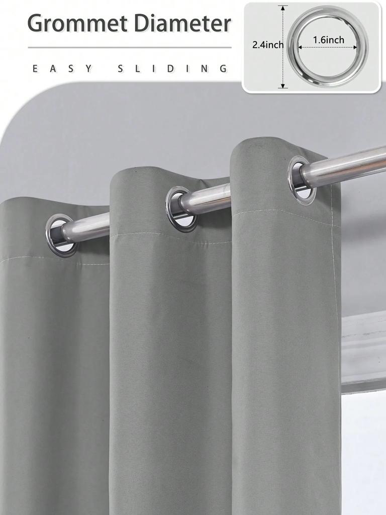 2pcs Blackout Curtains with Coated Insulated Lining, Suitable for Living Room, Bedroom, Kitchen, Home Decor, Room Decoration