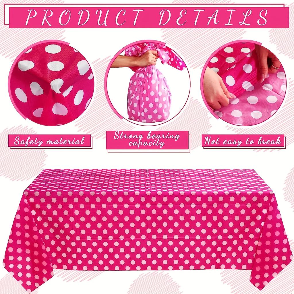 Waterproof And Oil-Proof Polka Dot Disposable Rectangular Tablecloth Peva Material Restaurant Hotel Tablecloth For Home Party