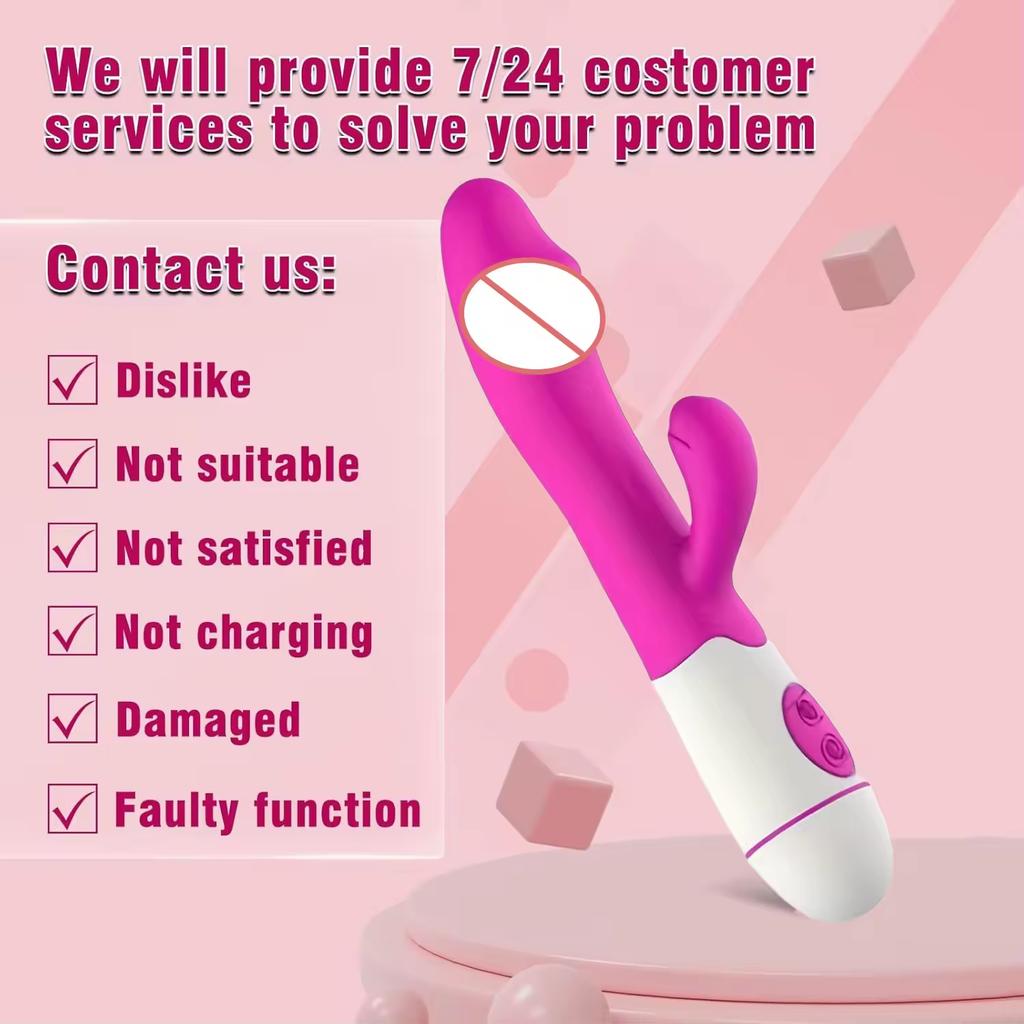 Powerful Rabbit Vibrator dildo Clitoris G Spot Stimulator Female Vibrator Vagina Massage Masturbator Adult Sex Toy for Women 18+