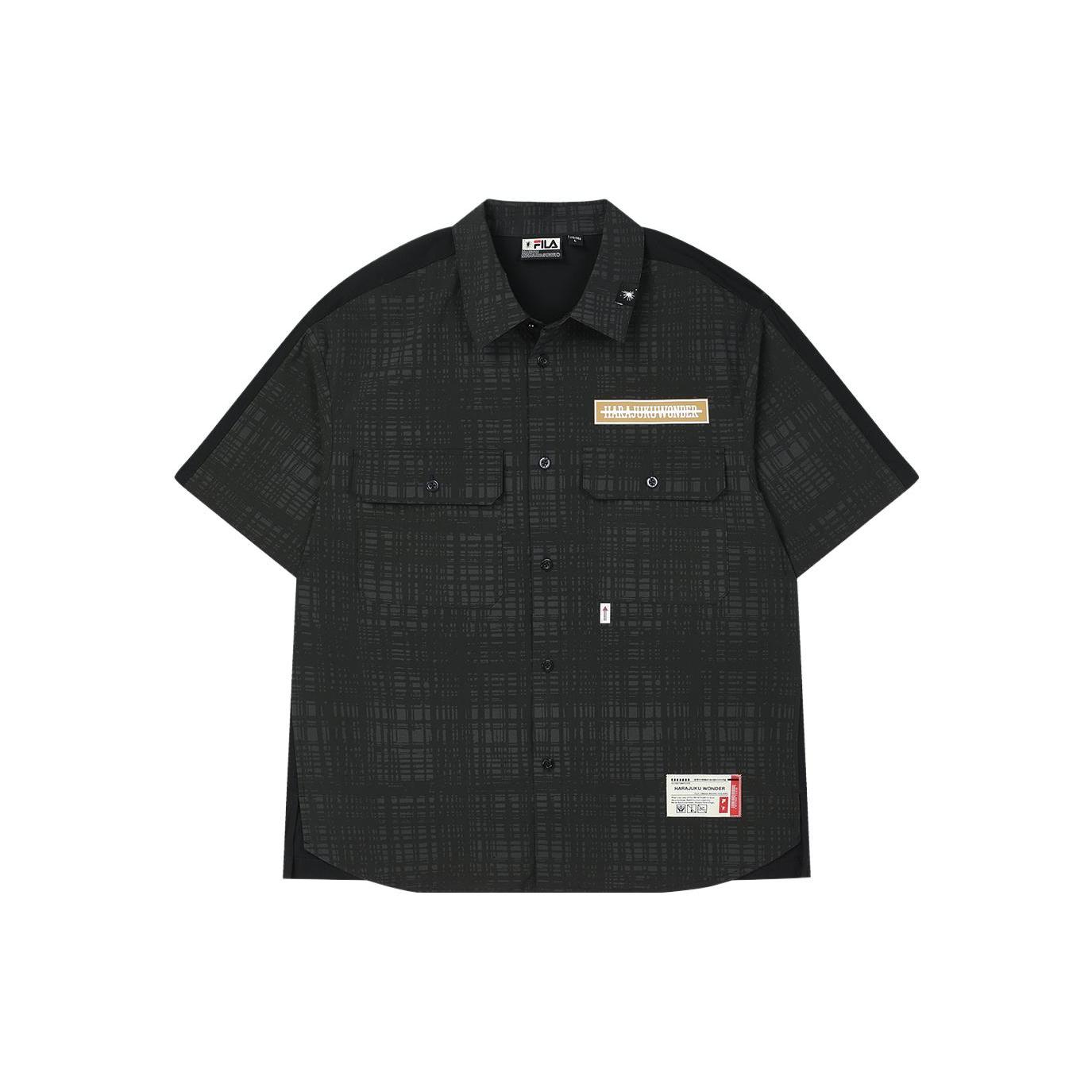 FILA X Maison Mihara Yasuhiro Shirts Men s Jet Black Moderate F11M333401F-BK XL