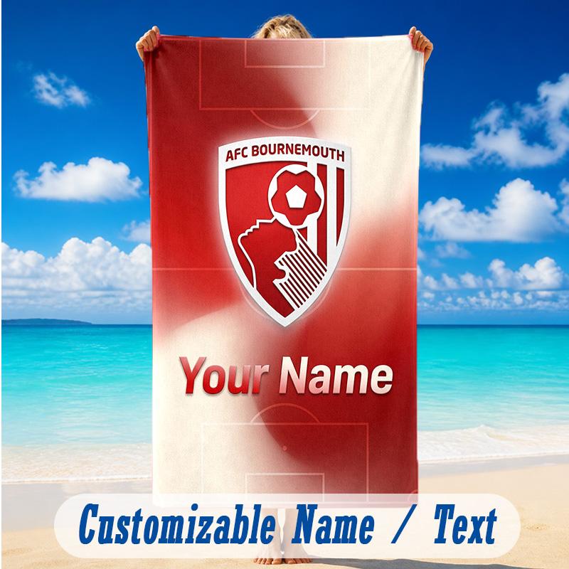 Beach Towel Custom Name Text, Quick Dry Large Towel For Beach HomeBournemouth Football